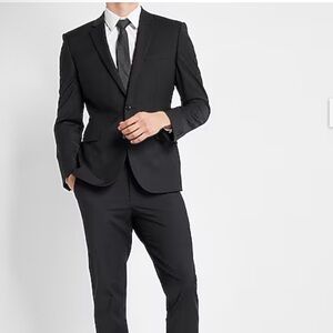 Express Extra Slim Wool Blend Black Suit Jacket and (new with tags) Vest for Men